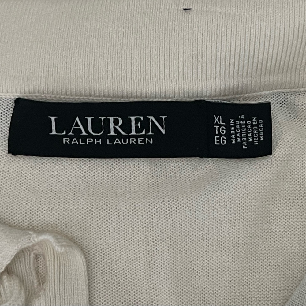 Ralph Lauren Ivory Knit Ruffle Polo Top – Size XL l Poshmark - Picture 6 of 6